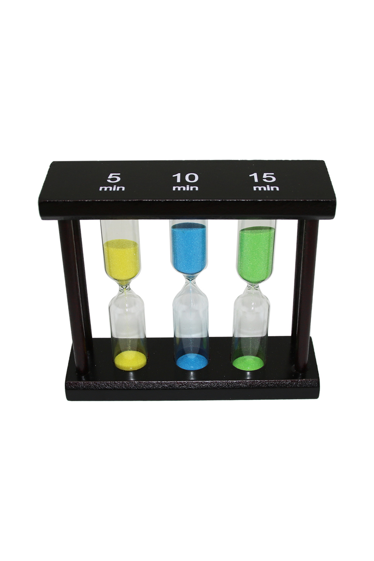 Ok Aksesuar 5-10-15 Dk 3Lü Cam Kum Saati Ahşap Standli Go50604630590