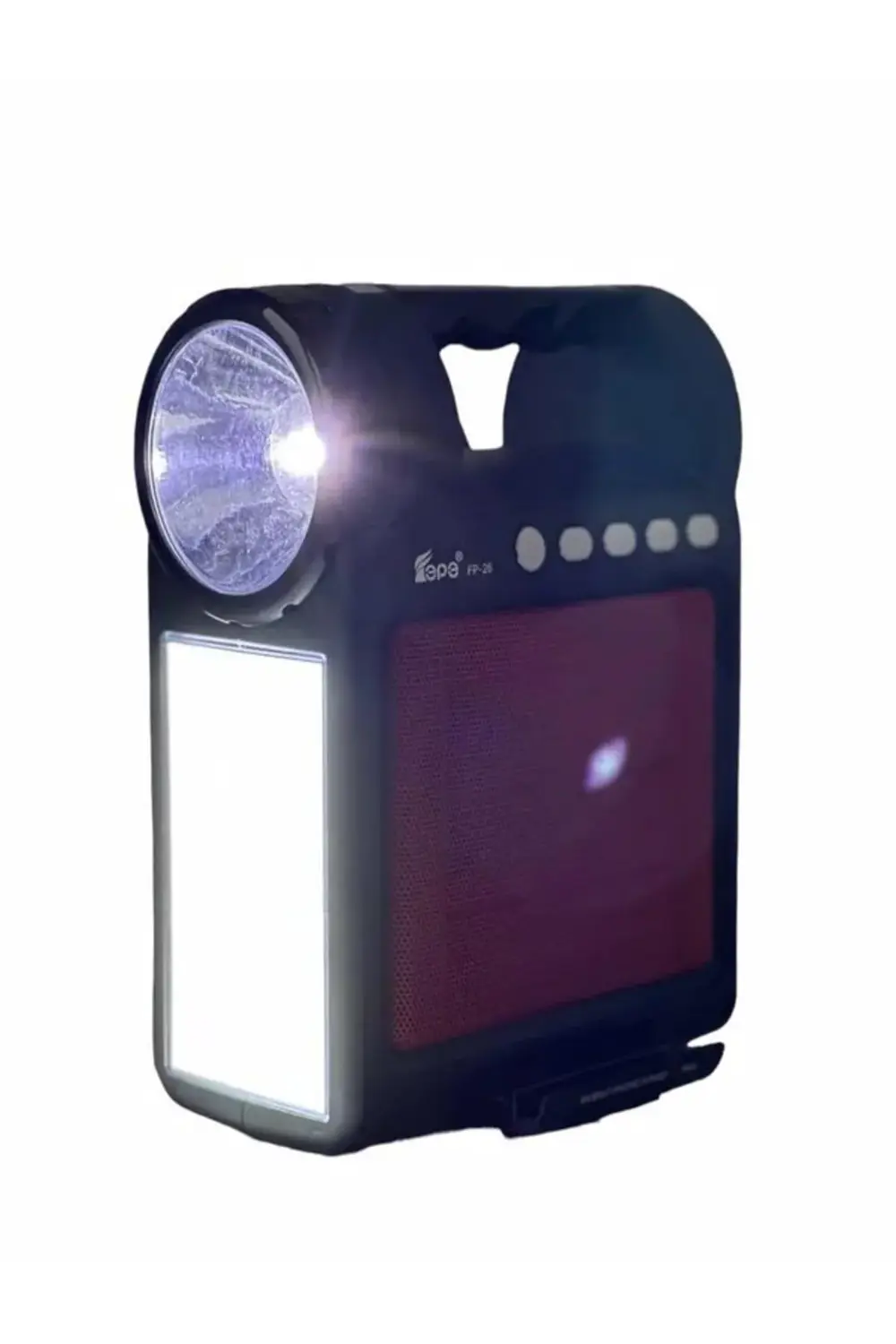 5-10 Saat Telefon Standlı Fm Radyolu Bluetoothlu Şarjlı El Feneri