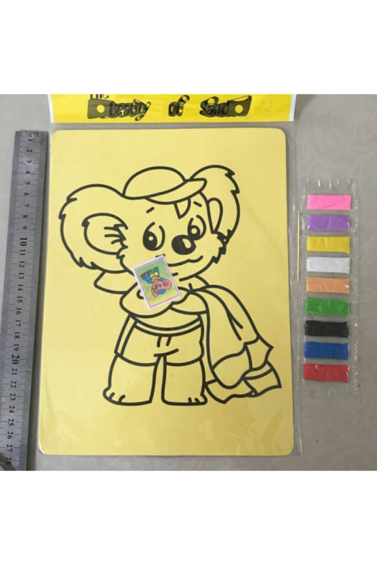 Kuki 5 Ad. A4 Büyük Boy (Kız) Kum Boyama Seti ( Kız 5 Model 1'Er Ad.)