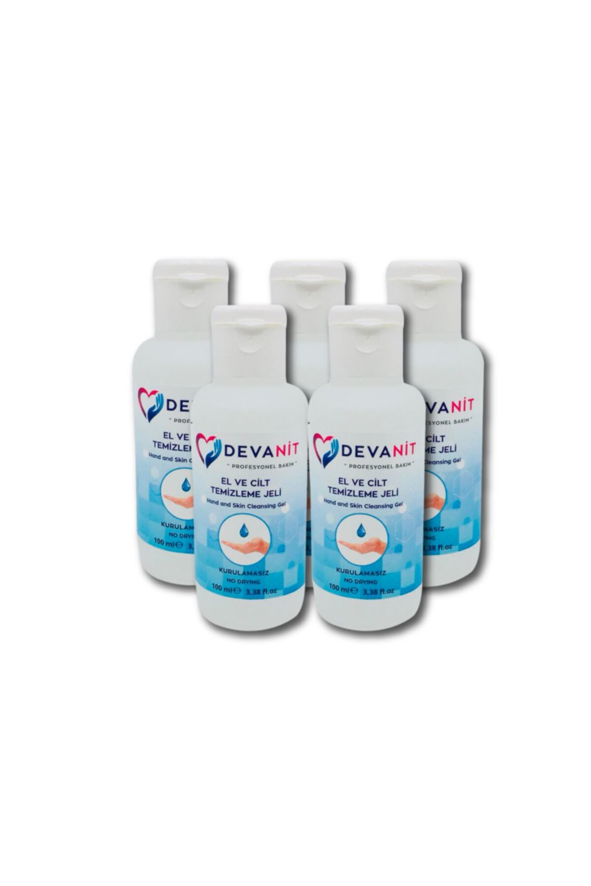 Devanit 5 Adet 100 Ml Jel  Dezenfektan - El Temizleme Jeli