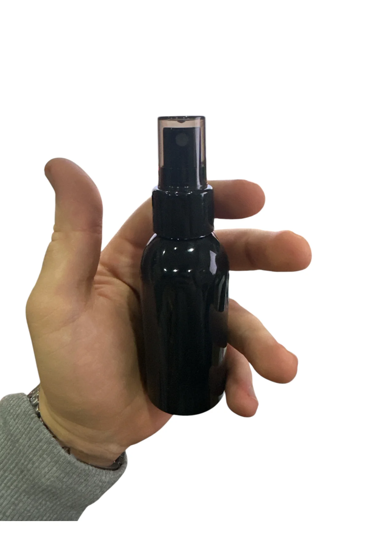 5 ADET 100 ML SİYAH RENK SPREY BAŞLIKLI PET ŞİŞE