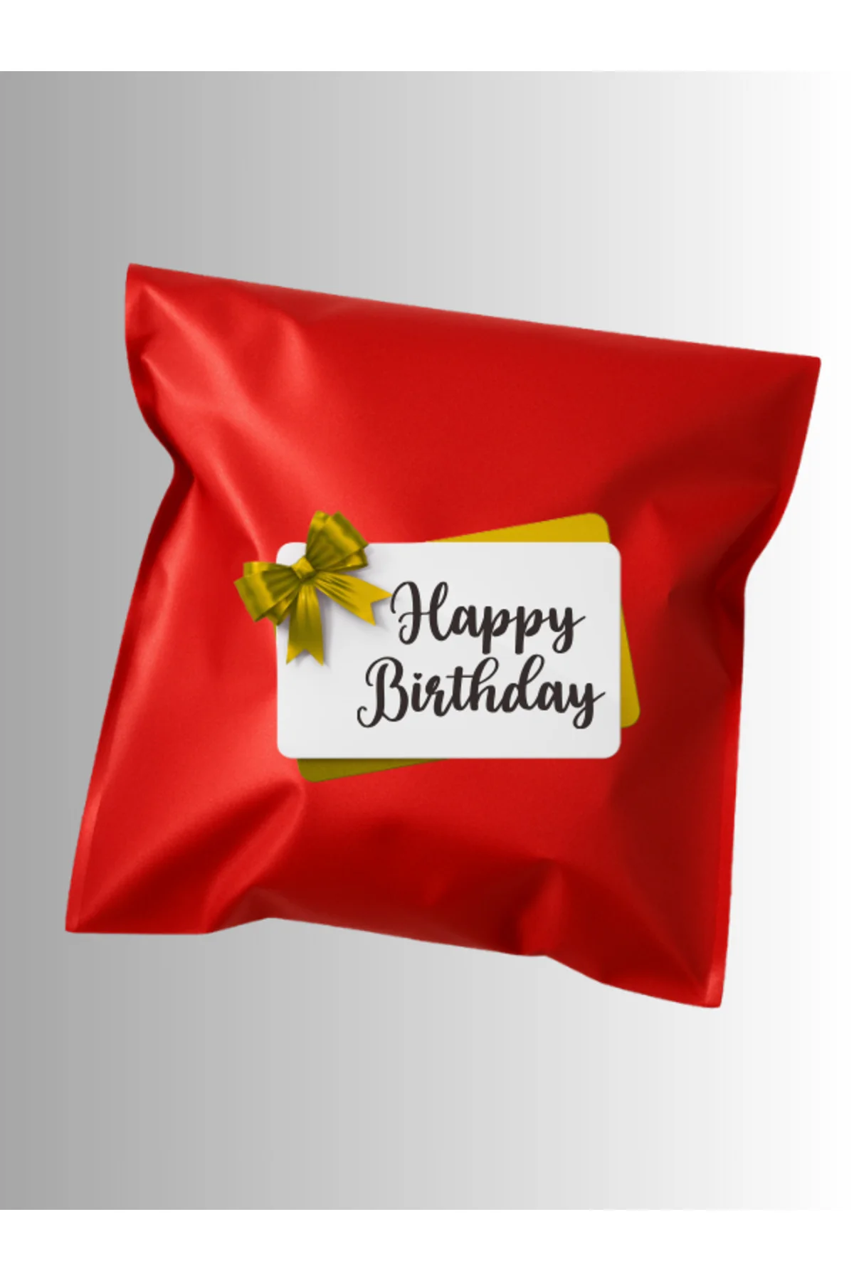5 Adet 50x70 Kırmızı Yapışkanlı Metalize Hediye Poşeti Metalik Kı