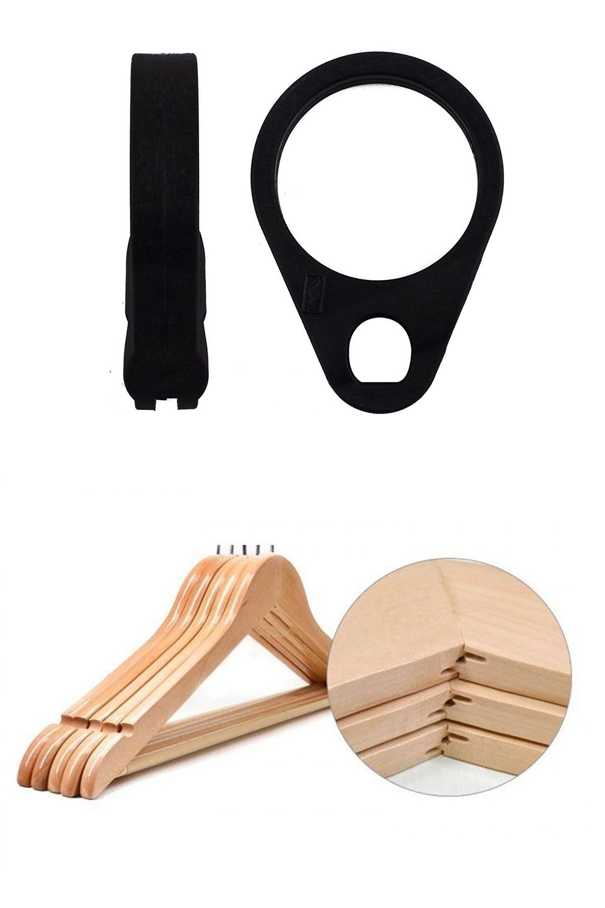 Poshinposh 5 Adet Ahşap Askı Otel Tipi. Otel Askısı. Elbise Askısı. Askı