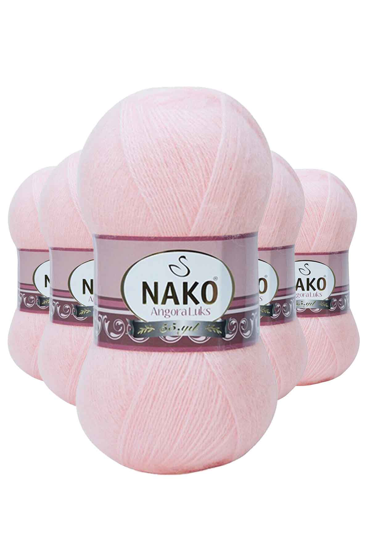 5 Adet Angora LüEl Örgü İpi Pembe 11502