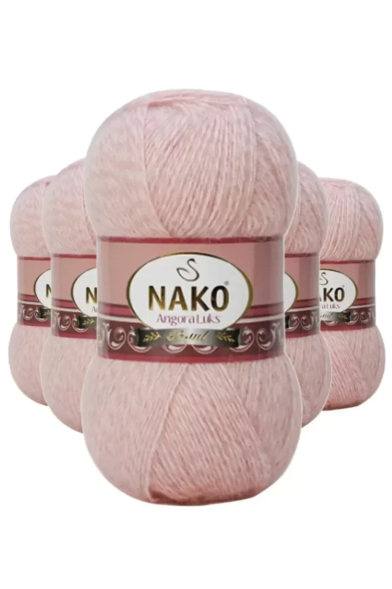 5 Adet Angora Lüks El Örgü İpi Powder 21356 5 Adet Angora Lüks El Örgü İpi Powder 21356