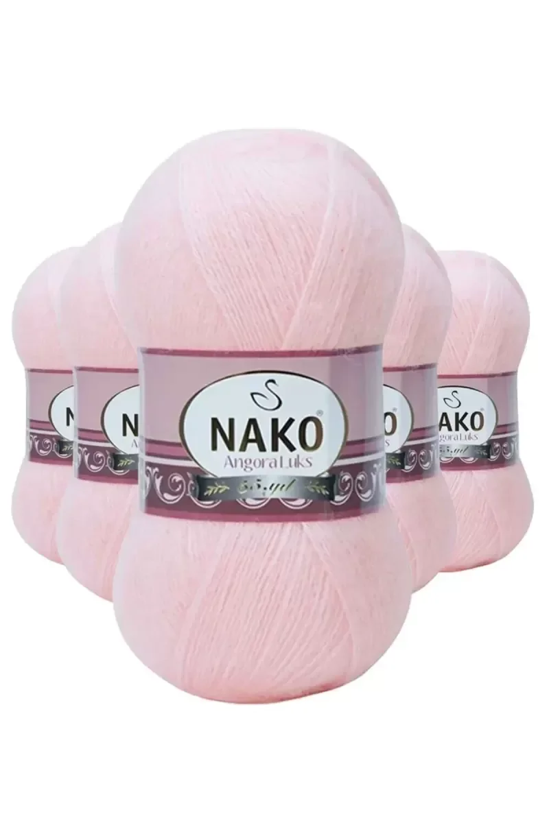 5 Adet Angora Lüks El Örgü İpi Pembe 11502 5 Adet Angora Lüks El Örgü İpi Pembe 11502