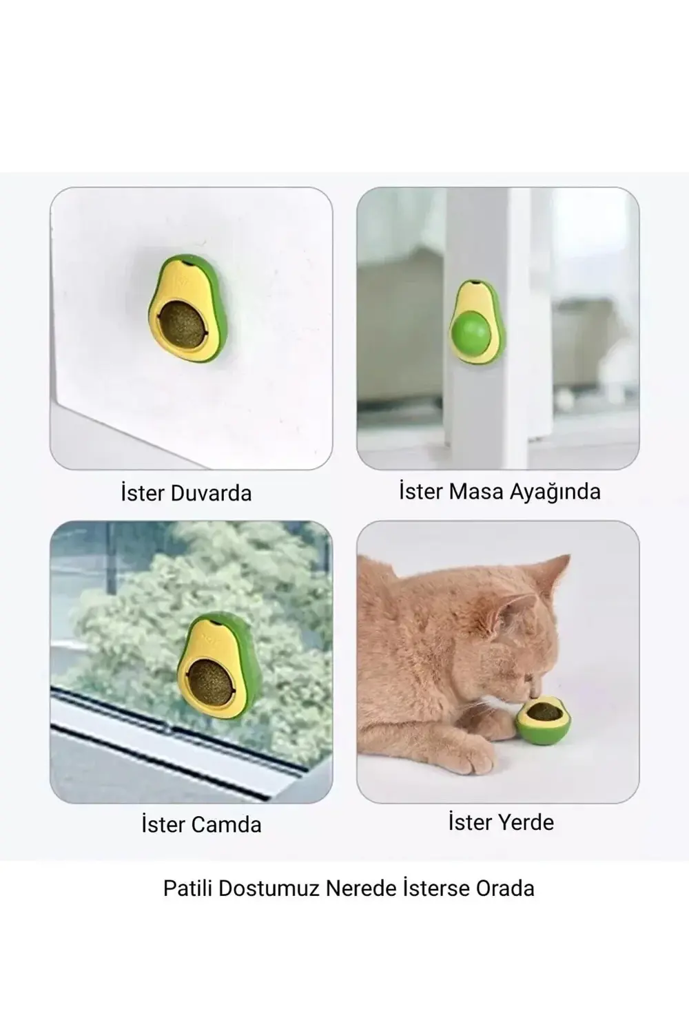 5 adet Avakado kedi Nanesi Mint Oyun Topu