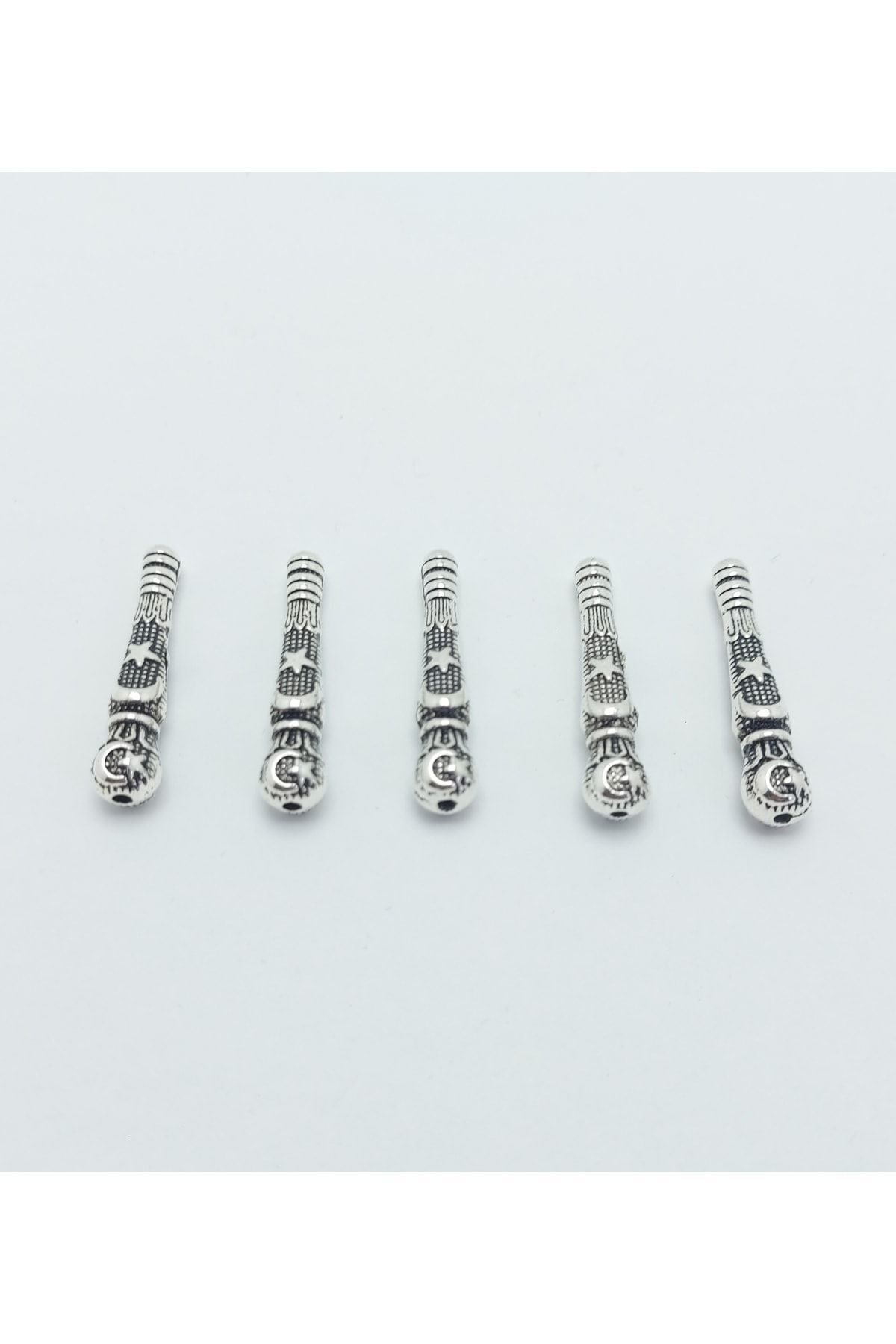 Thad 5 Adet Ayyıldız Desenli Metal Tesbih İmamesi
