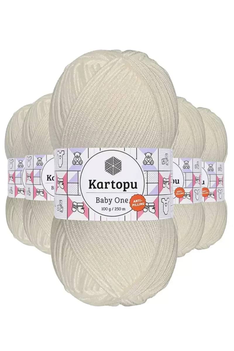 5 Adet Baby One Tüylenmeyen El Örgü İpi Yünü Kırık Beyaz K019 5 Adet Baby One Tüylenmeyen El Örgü İpi Yünü Kırık Beyaz K019