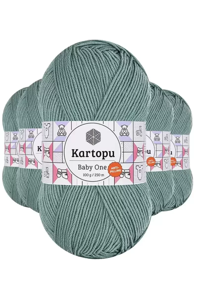 5 Adet Baby One Tüylenmeyen El Örgü İpi Yünü Azur K493 - kartopu 5 Adet Baby One Tüylenmeyen El Örgü İpi Yünü Azur K493 - kartopu