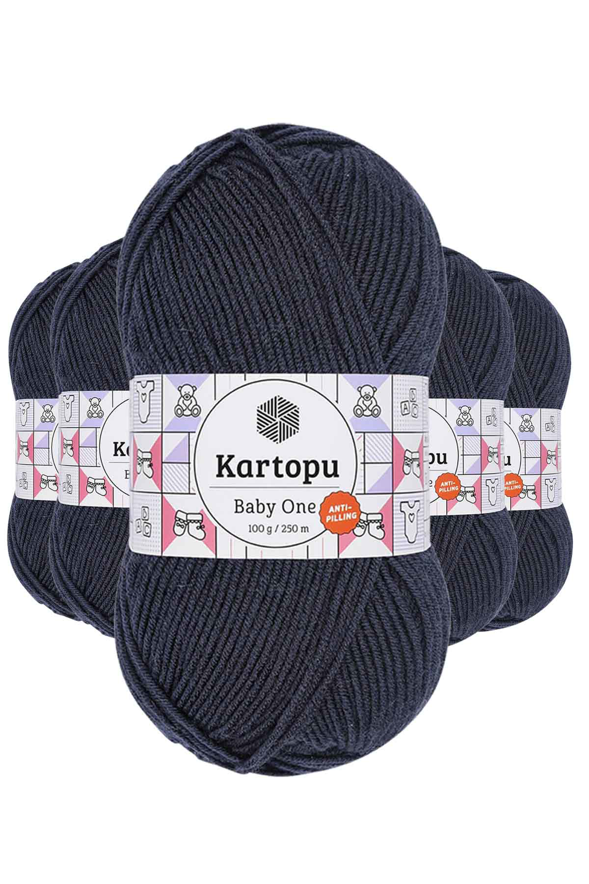 Just Cheap Store 5 Adet Baby One Tüylenmeyen El Örgü İpi Yünü Lacivert K633