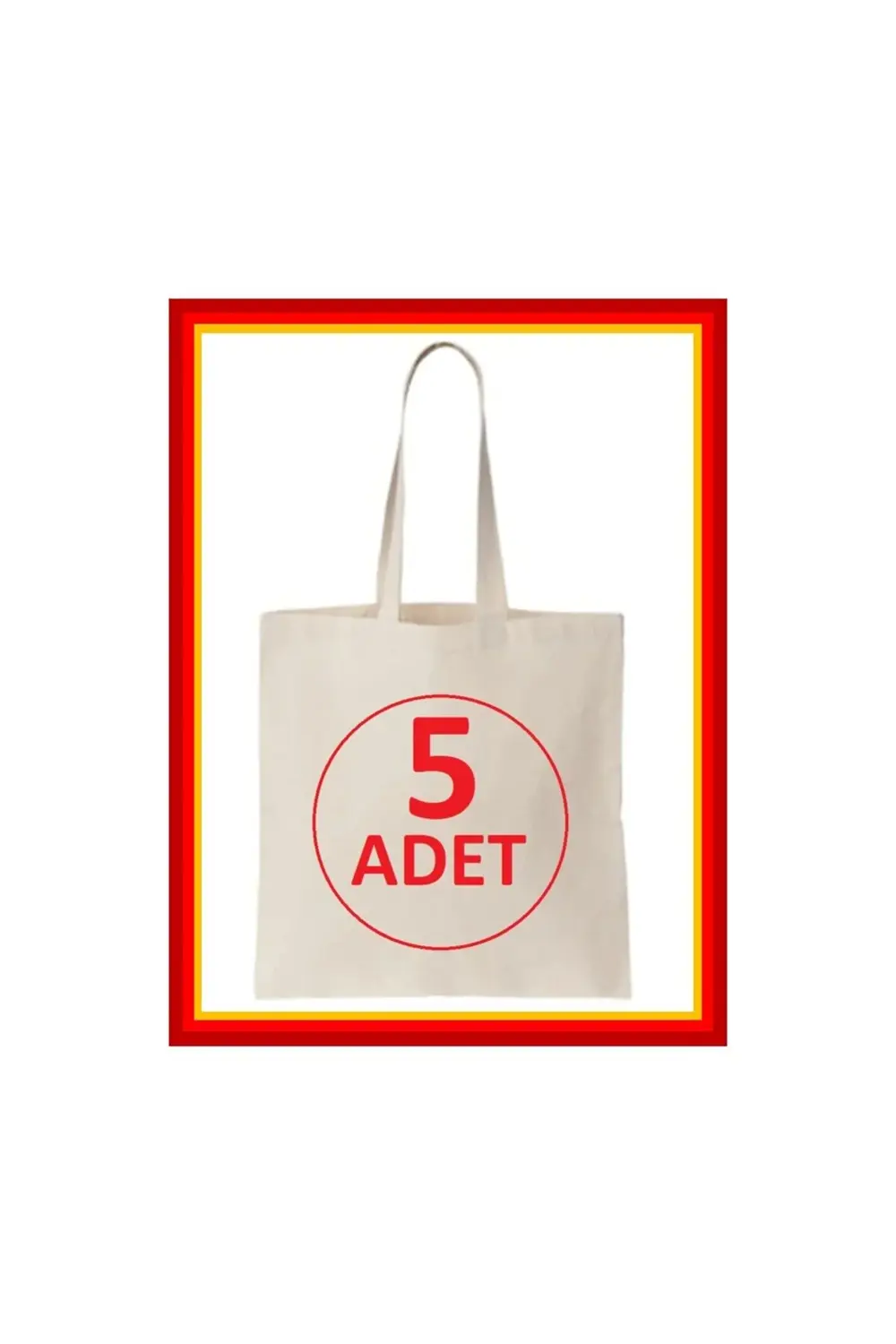 5 Adet Baskısız Ham Bez Çanta 35X40 Kulplu Boyama Omuz Plaj Ekmek