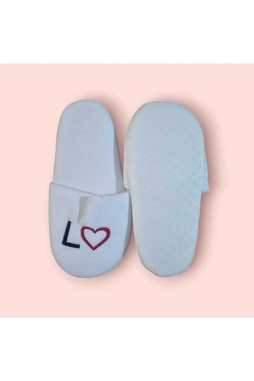 5 Adet Beyaz Havlu Eva Kaymaz Taban Kadife Terlik