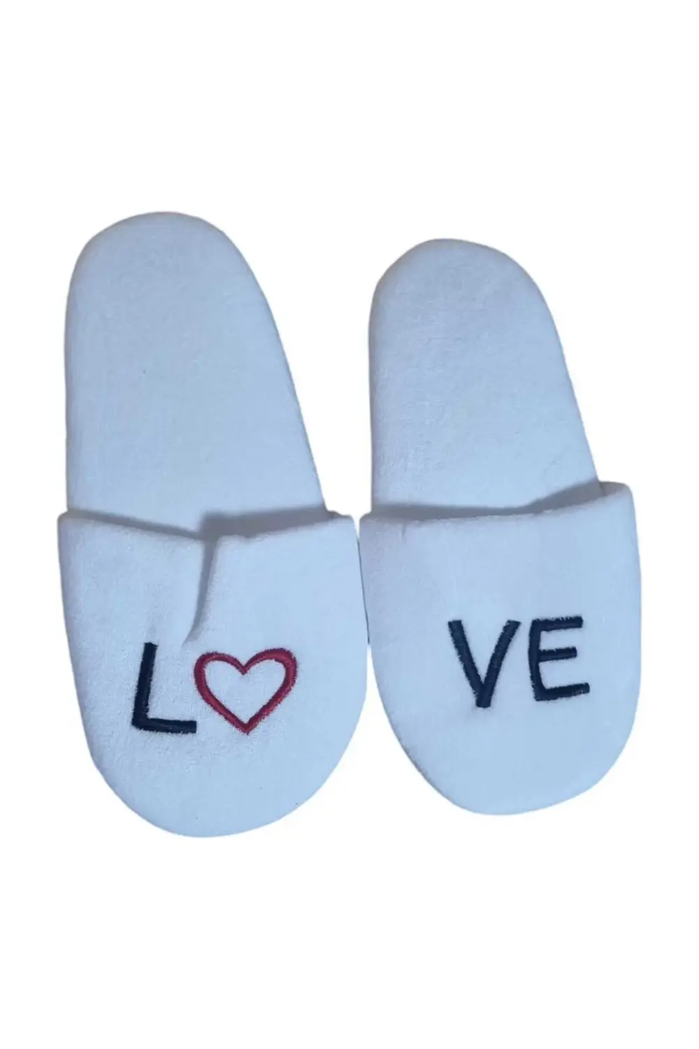 5 Adet Beyaz Havlu Eva Kaymaz Taban Kadife Terlik