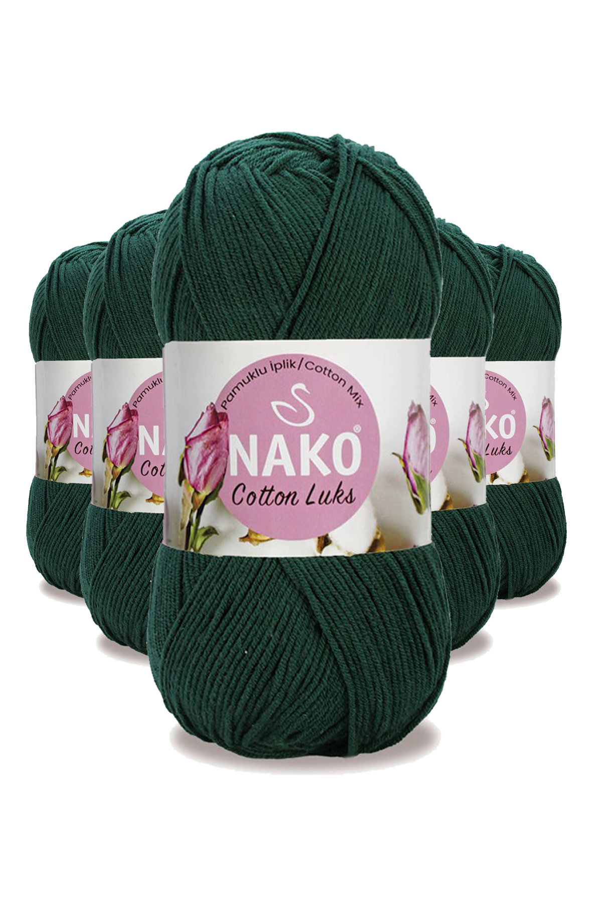 5 Adet Cotton LüYelek Tunik Kazak Bluz Hırka İpi Yünü Koyu Yeşil 