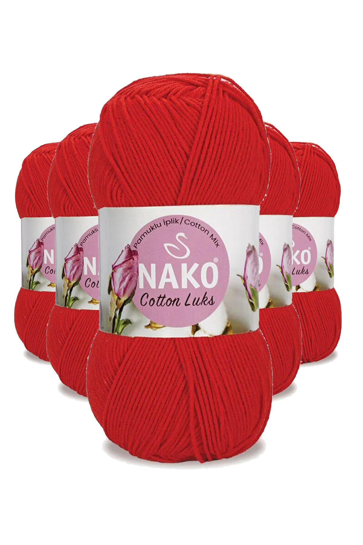 5 Adet Cotton LüYelek Tunik Kazak Bluz Hırka İpi Yünü Kırmızı 975