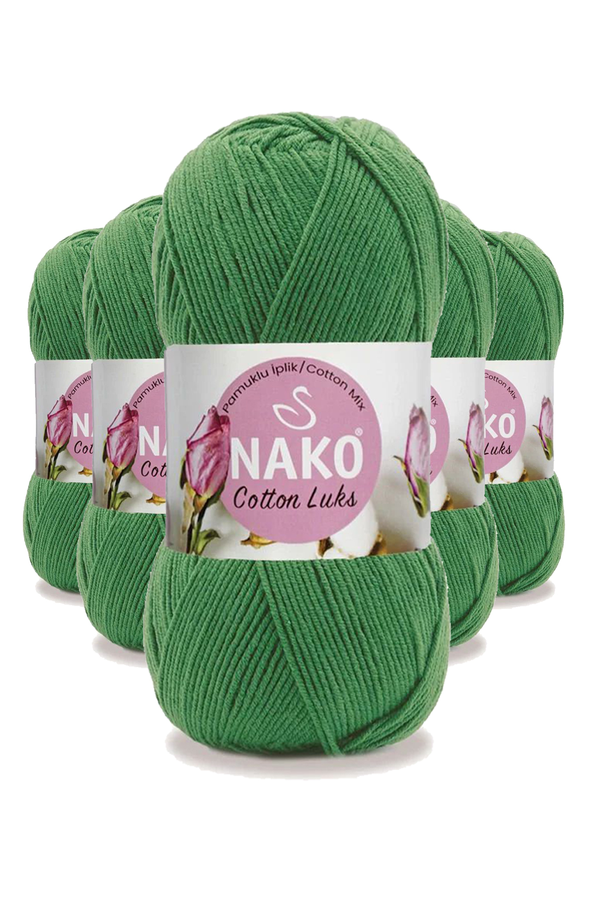 5 Adet Cotton LüYelek Tunik Kazak Bluz Hırka İpi Yünü Yeşil 97576
