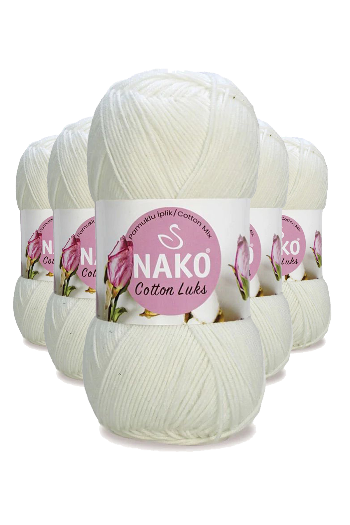 5 Adet Cotton LüYelek Tunik Kazak Bluz Hırka İpi Yünü Süt Beyaz 9
