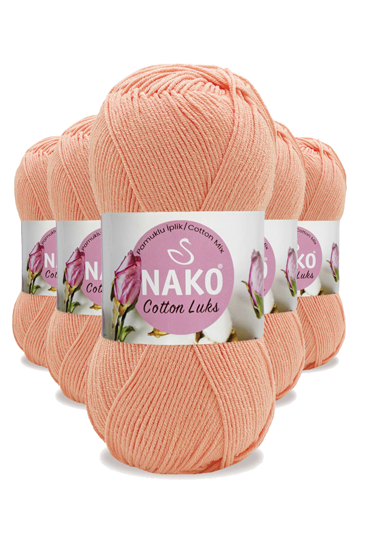 5 Adet Cotton LüYelek Tunik Kazak Bluz Hırka İpi Yünü Somon 97594