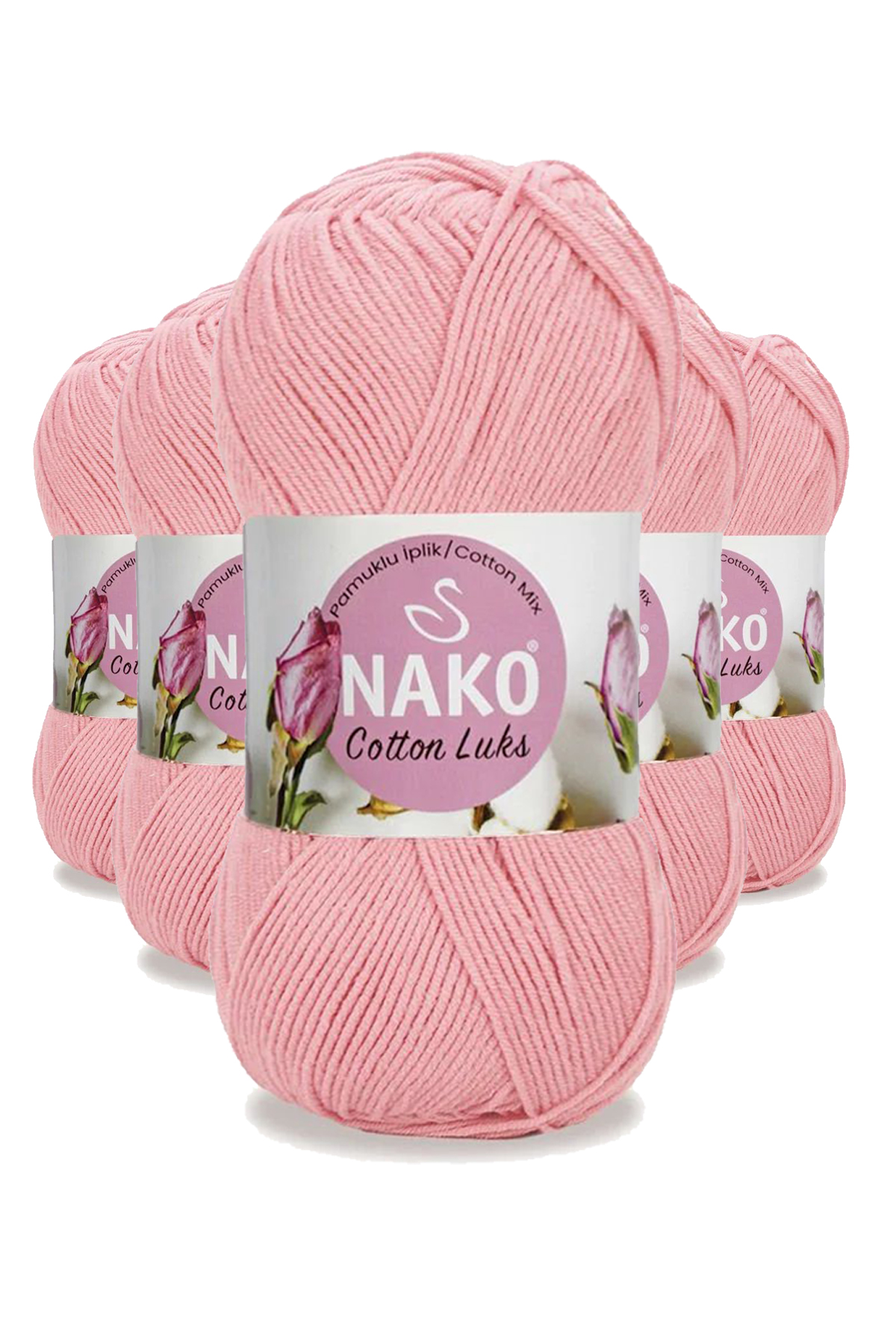 5 Adet Cotton LüYelek Tunik Kazak Bluz Hırka İpi Yünü Açık Pembe 