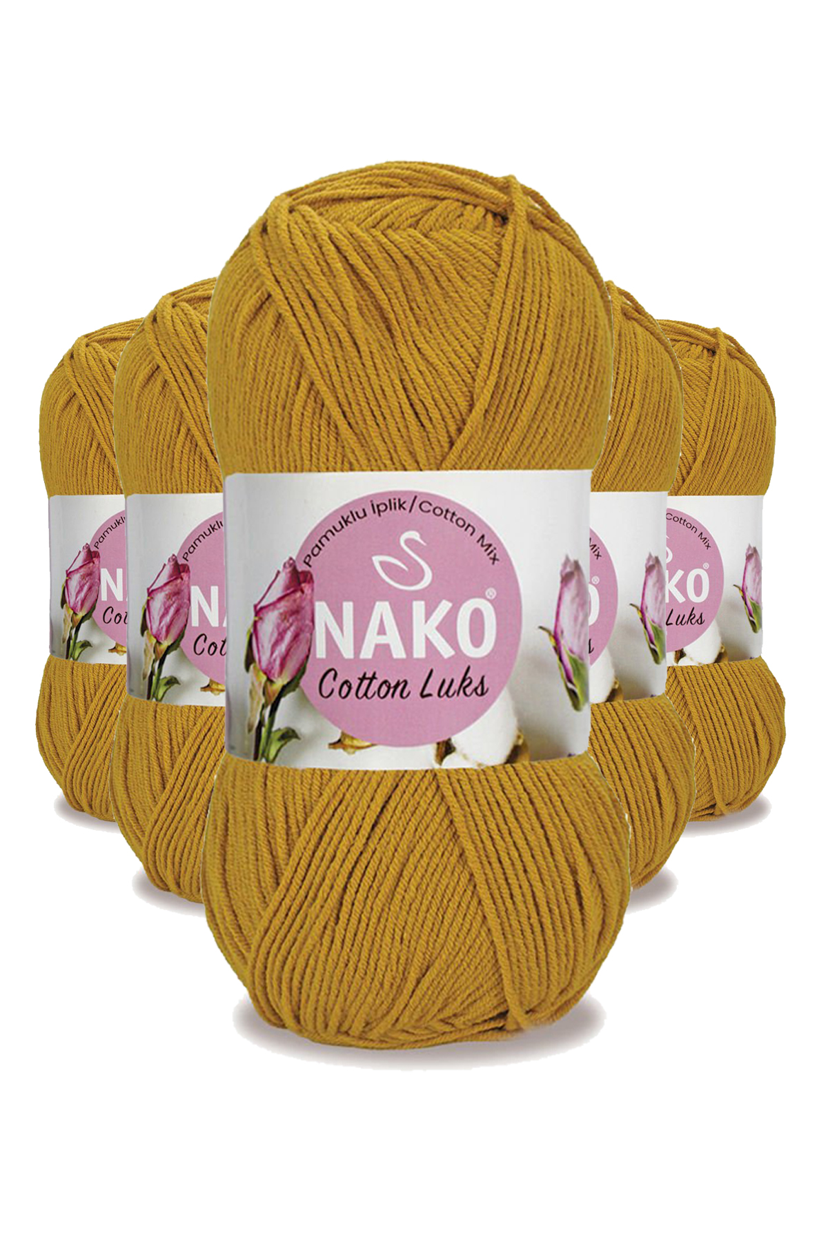 5 Adet Cotton LüYelek Tunik Kazak Bluz Hırka İpi Yünü Hardal 9755