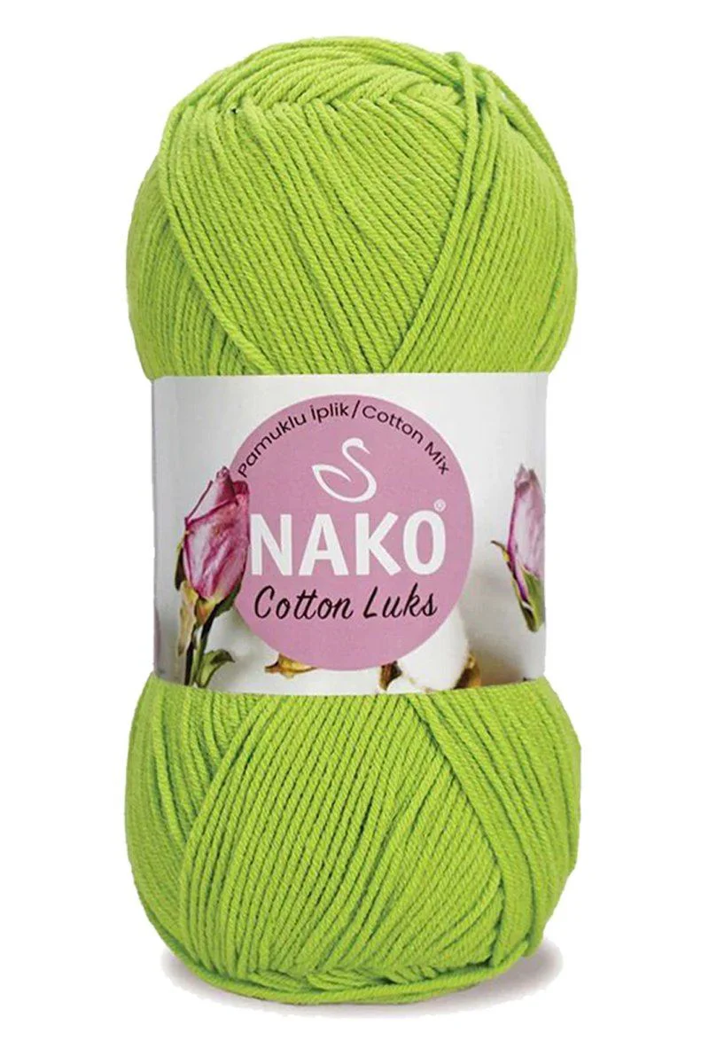 5 Adet Cotton Lüks Yelek İpi – Fıstık Yeşili %60 Koton %40 Akrilik, 330m Etiket Metrajı