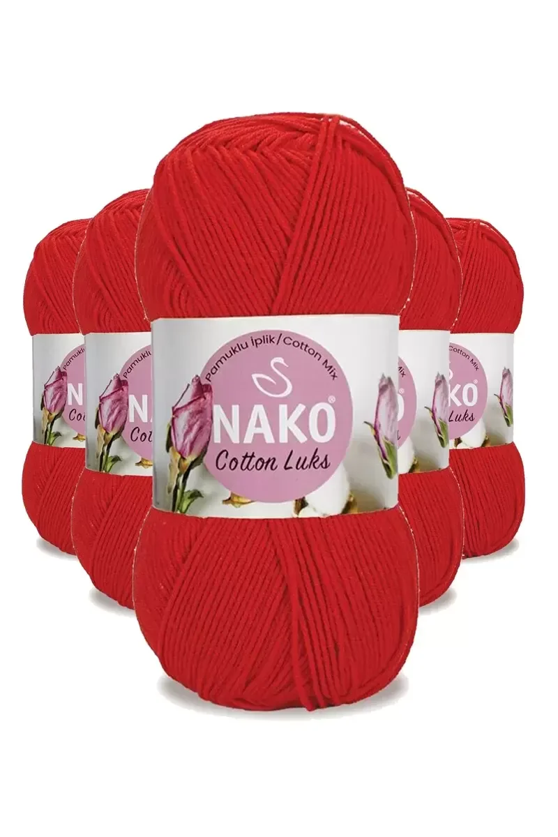 5 Adet Cotton Lüks Yelek Tunik Kazak Bluz Hırka İpi Yünü Kırmızı 