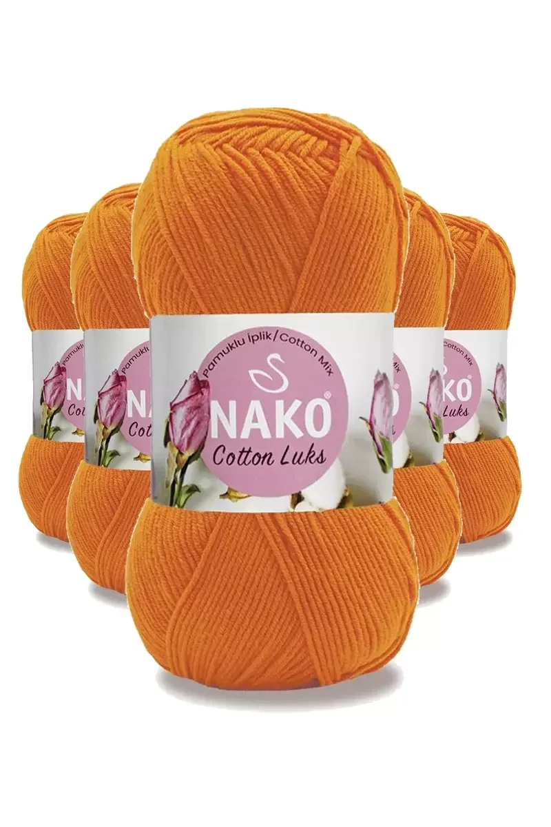 5 Adet Cotton Lüks Yelek Tunik Kazak Bluz Hırka İpi Yünü Turuncu 