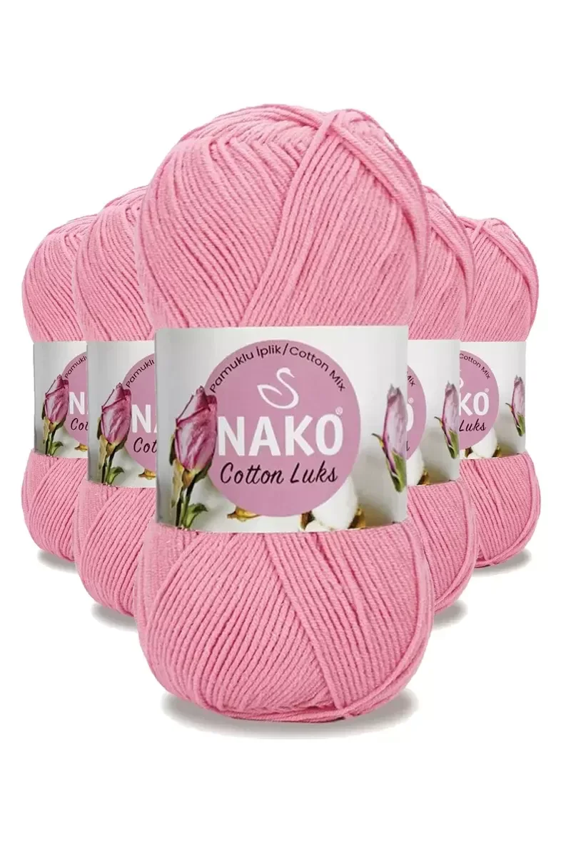 5 Adet Cotton Lüks Yelek Tunik Kazak Bluz Hırka İpi Yünü Pembe 97