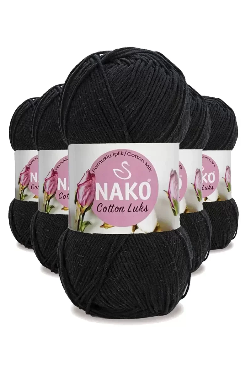 5 Adet Cotton Lüks Yelek Tunik Kazak Bluz Hırka İpi Yünü Siyah 97