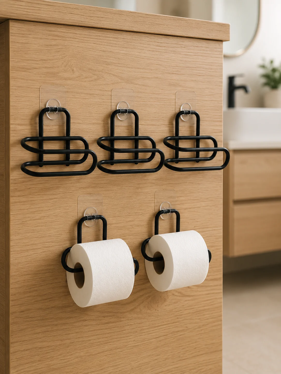 5 Adet Duvara Yapışkanlı WC Kağıtlık Delmeden Montaj Siyah Metal Tuvalet Kağıdı Askısı Fiyatı, Yorumları ve Özellikleri