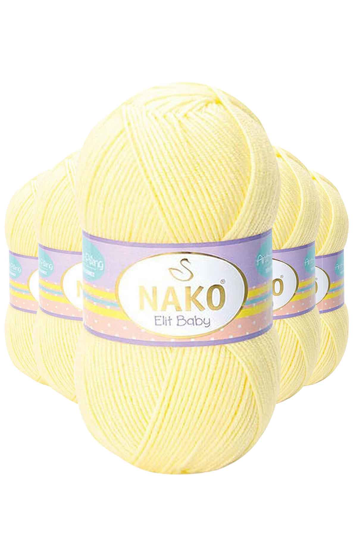 5 Adet Elite Baby El Örgü İpi Tüylenmeyen Bebek Yünü Limonata 366