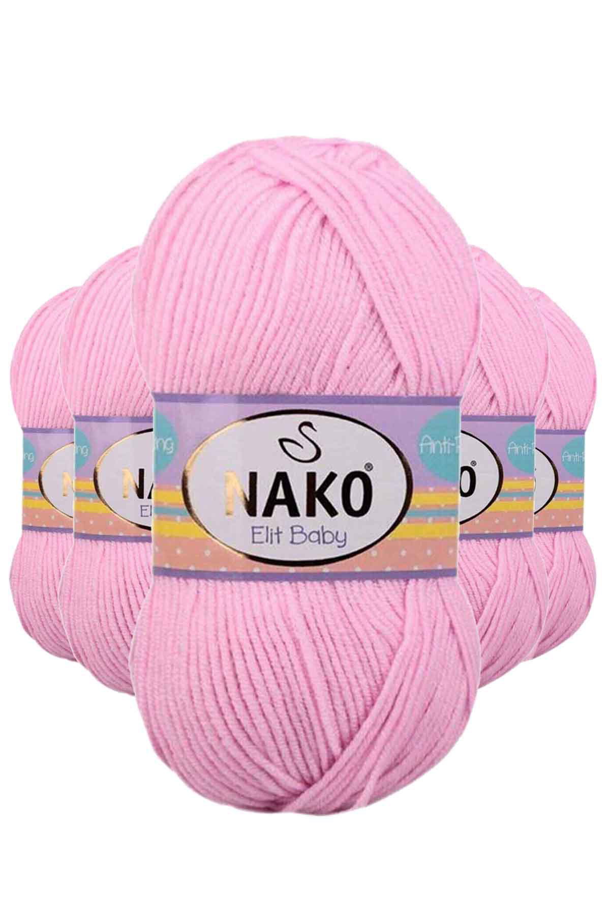 Just Cheap Store 5 Adet Elite Baby El Örgü İpi Tüylenmeyen Bebek Yünü Açik Pembe 6