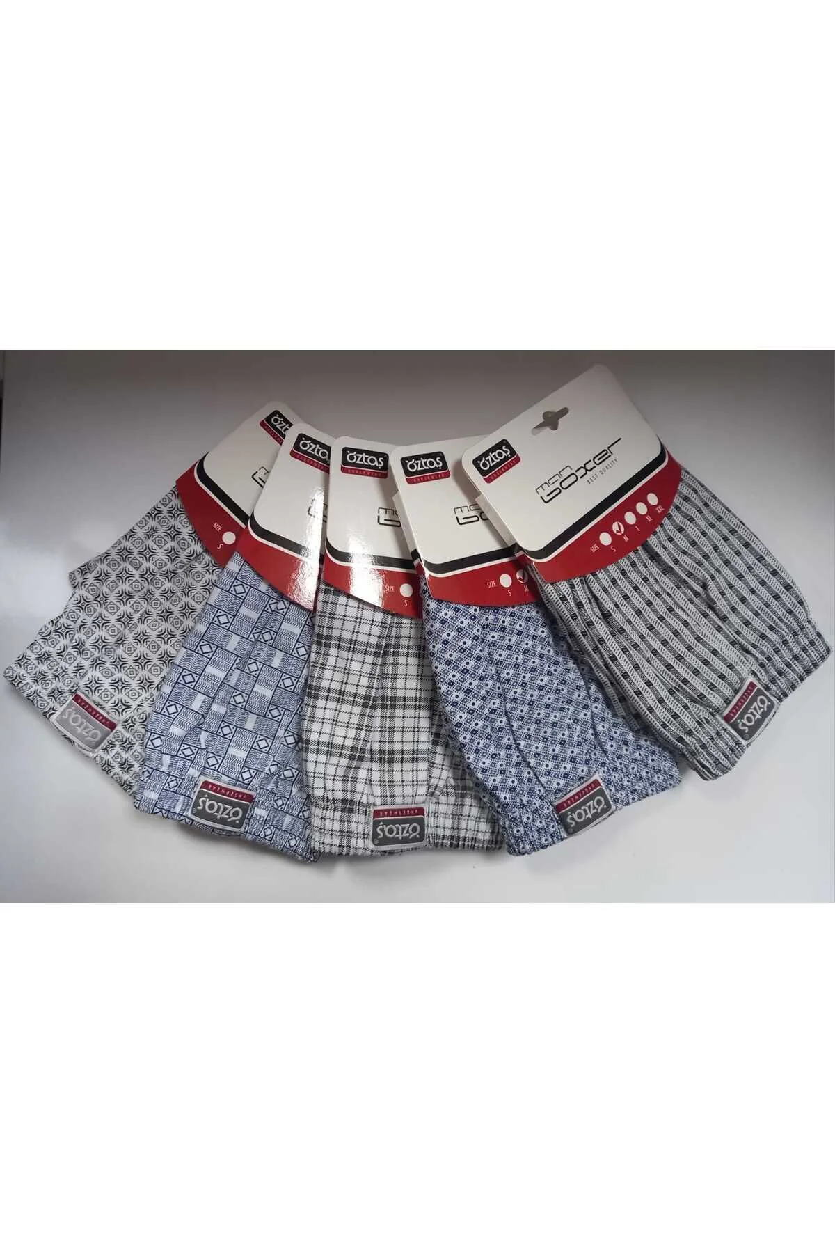 5 Adet Erkek Desenli Penye Boxer
