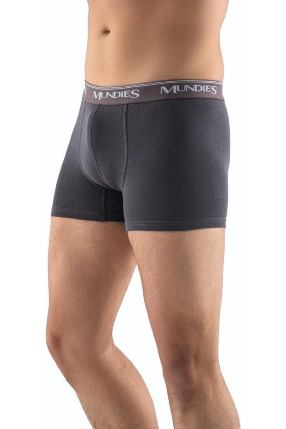 5 Adet Gri Renk Likralı Boxer