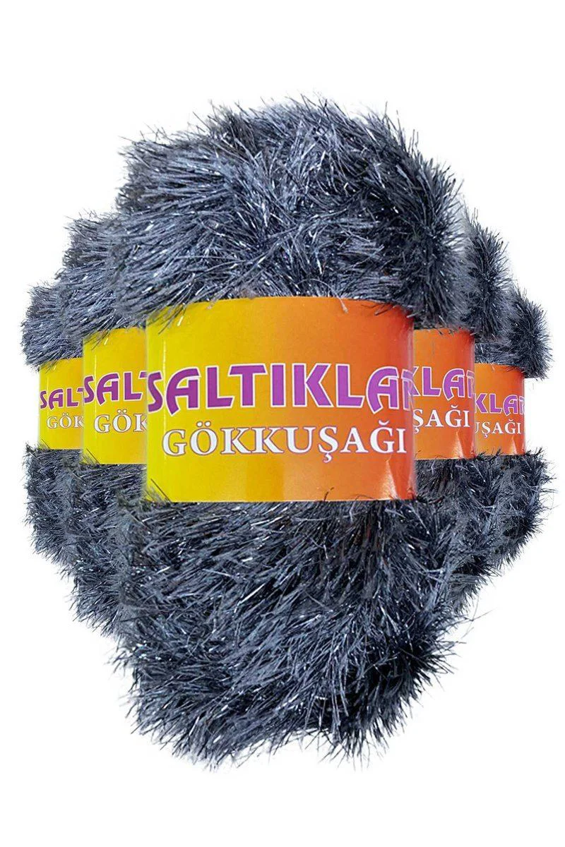 5 Adet Gökkuşağı El Örgü İpi Yünü - Amigurumi, Atkı, Bere İçin Metalik Örgü İpi