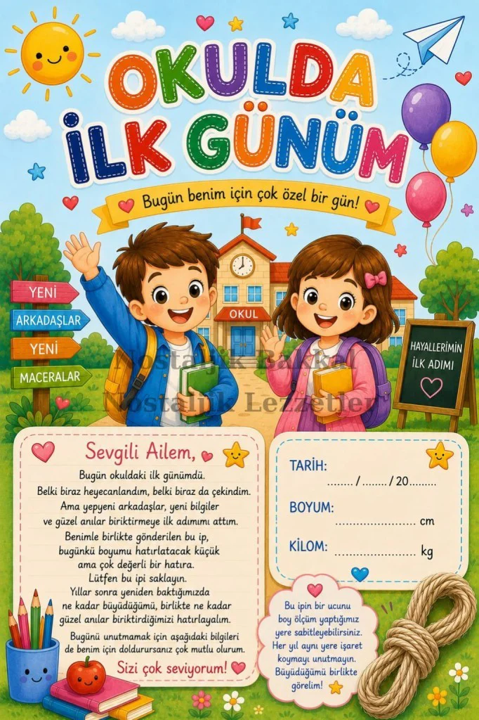 5 Adet Hatıra İpi Tebrik Kartı Hediyeli Okulda İlk Gün Hediye Seti 1. Sınıf-Sene Başı Hatıra Tebrik Kartı Seti