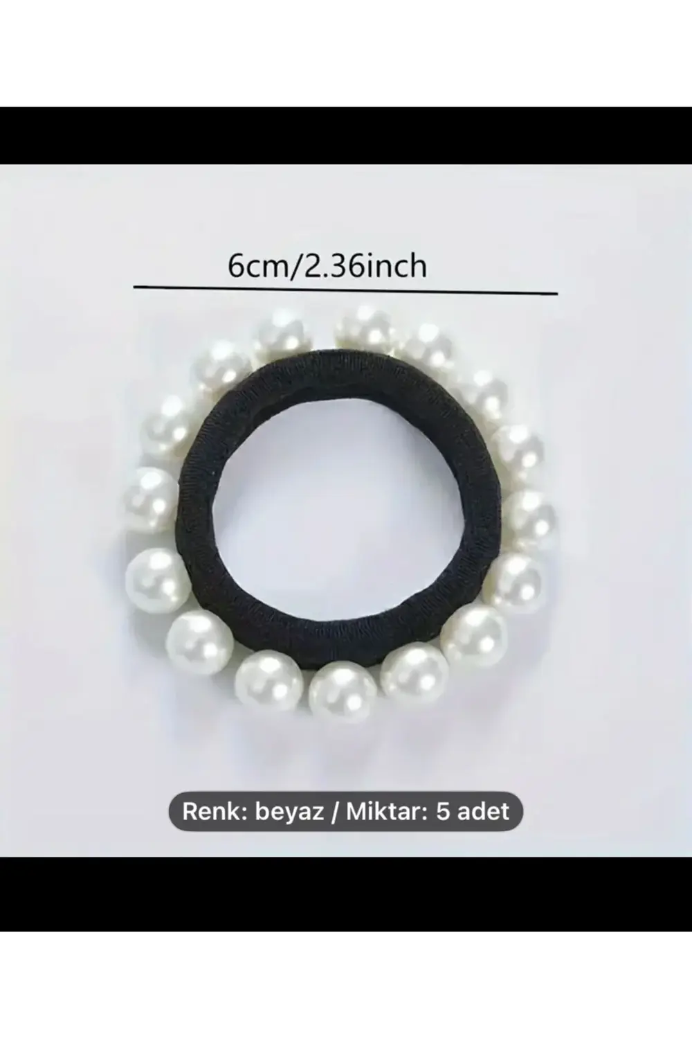 5 adet incili kadın lastik toka