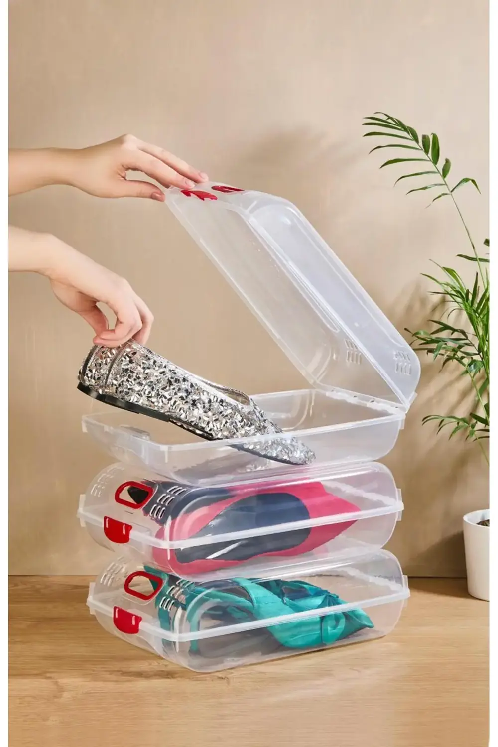 5 Adet Kadın Ayakkabı Saklama Kutusu Ayakkabı Kutusu Seti Dolabı