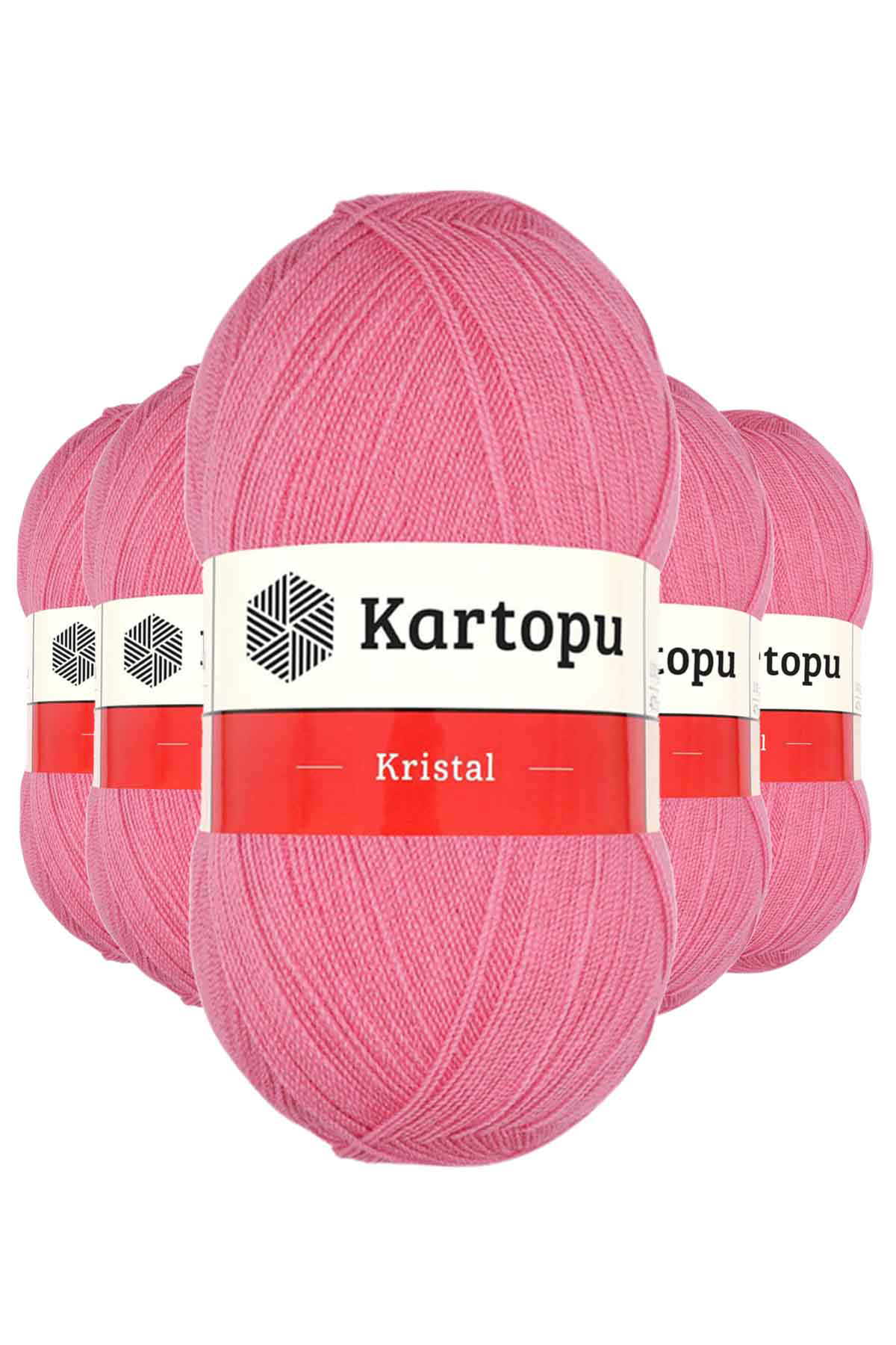 5 Adet Kristal Çift Katlı El Örgü Lif İpi Koyu Pembe K1790