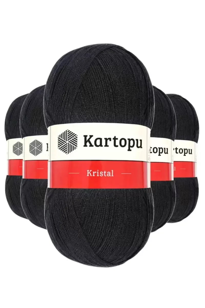 5 Adet Kristal Çift Katlı El Örgü Lif İpi Siyah K940 - kartopu mu 5 Adet Kristal Çift Katlı El Örgü Lif İpi Siyah K940 - kartopu mu