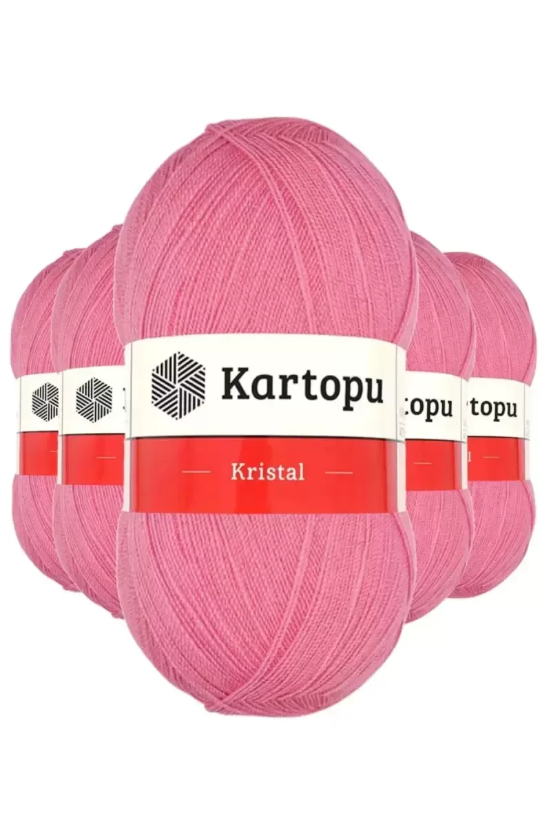 5 Adet Kristal Çift Katlı El Örgü Lif İpi Koyu Pembe K1790 - kart