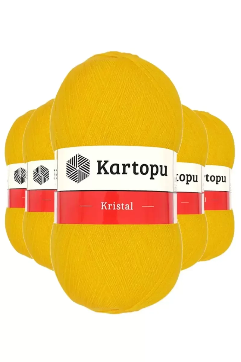 5 Adet Kristal Çift Katlı El Örgü Lif İpi Koyu Sarı K320 5 Adet Kristal Çift Katlı El Örgü Lif İpi Koyu Sarı K320