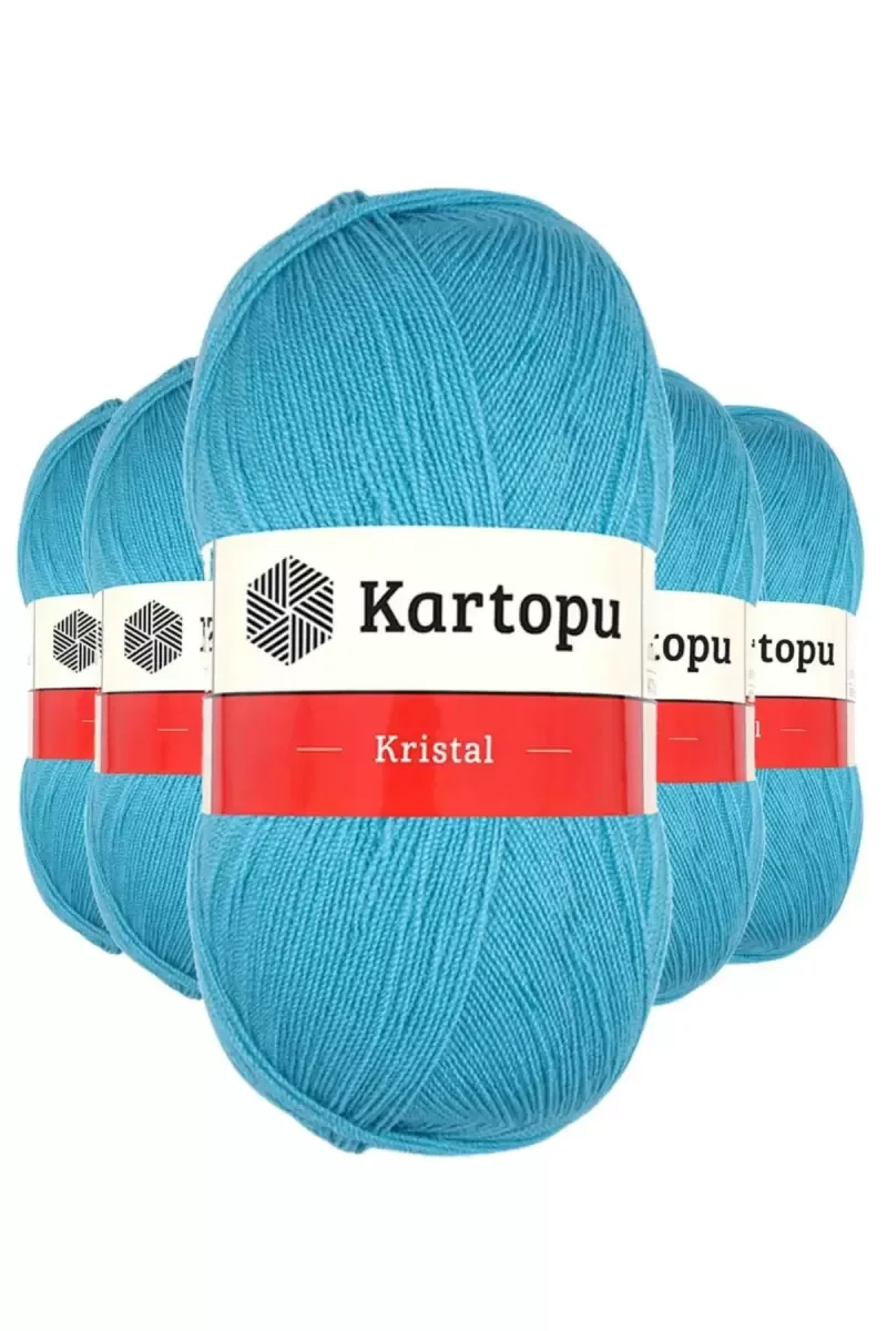 5 Adet Kristal Çift Katlı El Örgü Lif İpi Turkuaz K515 5 Adet Kristal Çift Katlı El Örgü Lif İpi Turkuaz K515