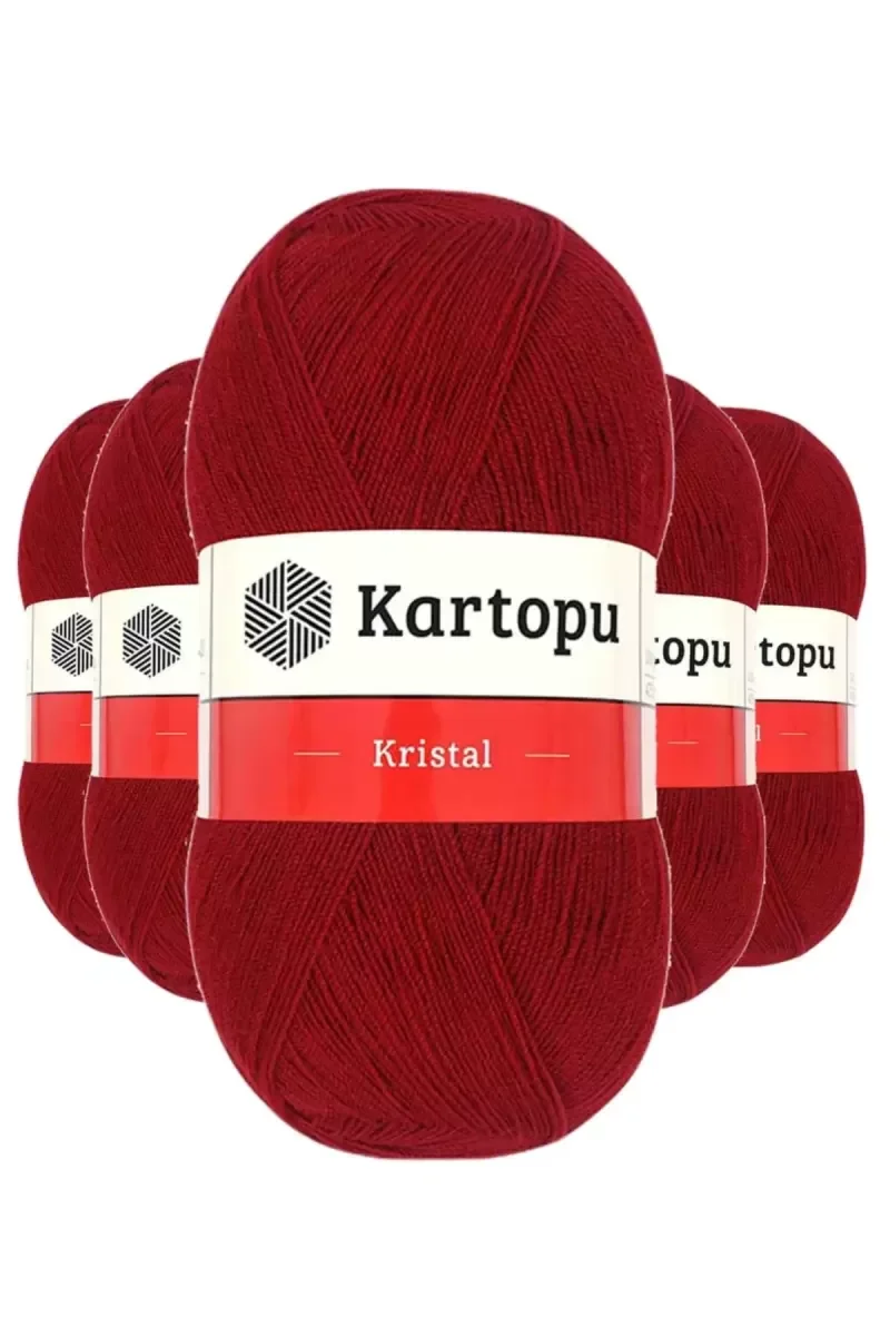 5 Adet Kristal Çift Katlı El Örgü Lif İpi Koyu Kırmızı K125 5 Adet Kristal Çift Katlı El Örgü Lif İpi Koyu Kırmızı K125