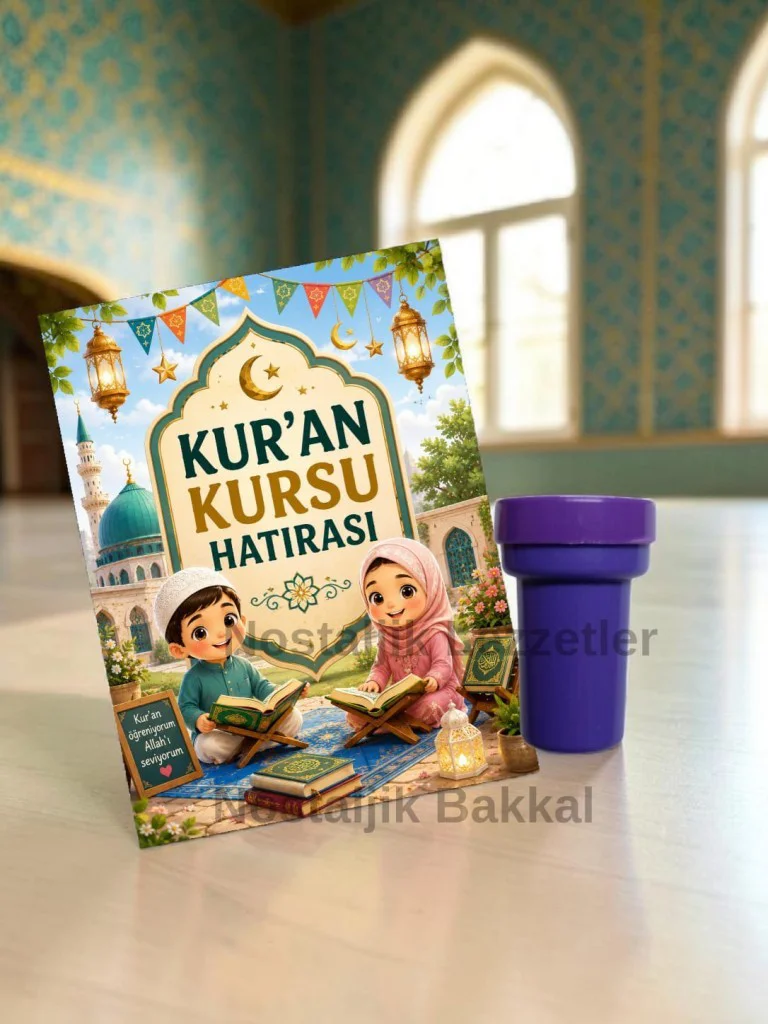 5 Adet Kur'an Kursu Hatırası Mühür (Istampa) Tebrik Kartı Hediye Seti