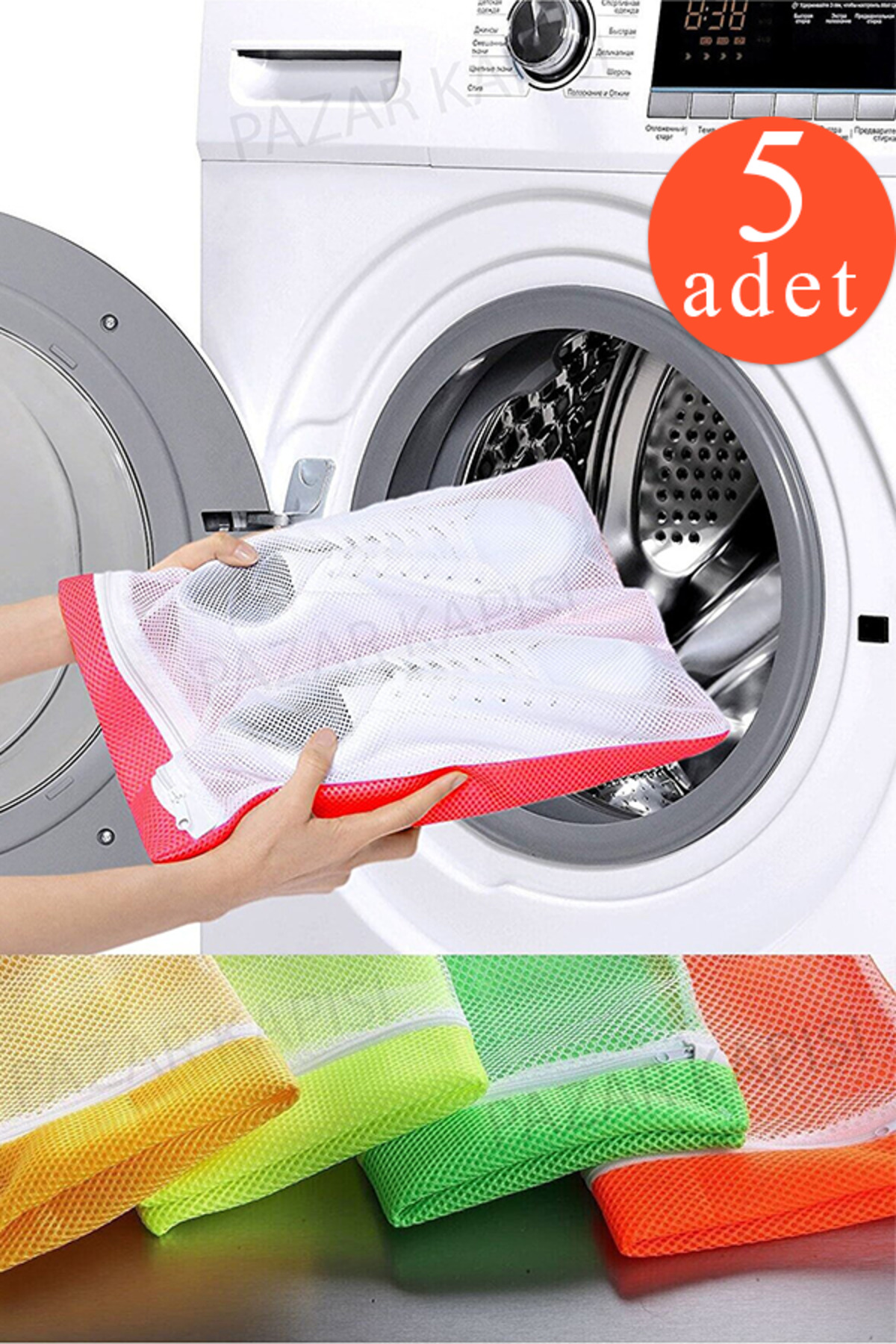 Pazar Kapısı 5 Adet Lüks Fermuarlı Ayakkabı Yıkama Filesi