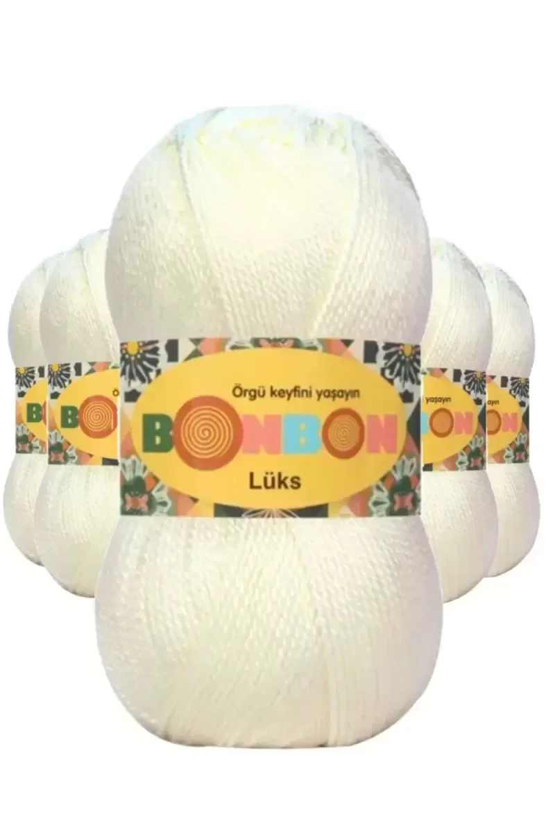 5 Adet Lüks Patik İpi Yünü Ekru 98300 - bonbon mudanis 5 Adet Lüks Patik İpi Yünü Ekru 98300 - bonbon mudanis
