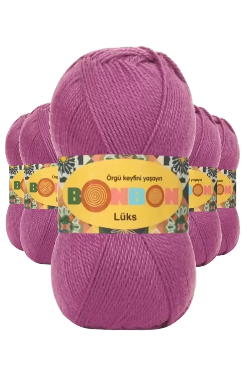 5 Adet Lüks Patik İpi Yünü Mor 98402 - bonbon mudanis