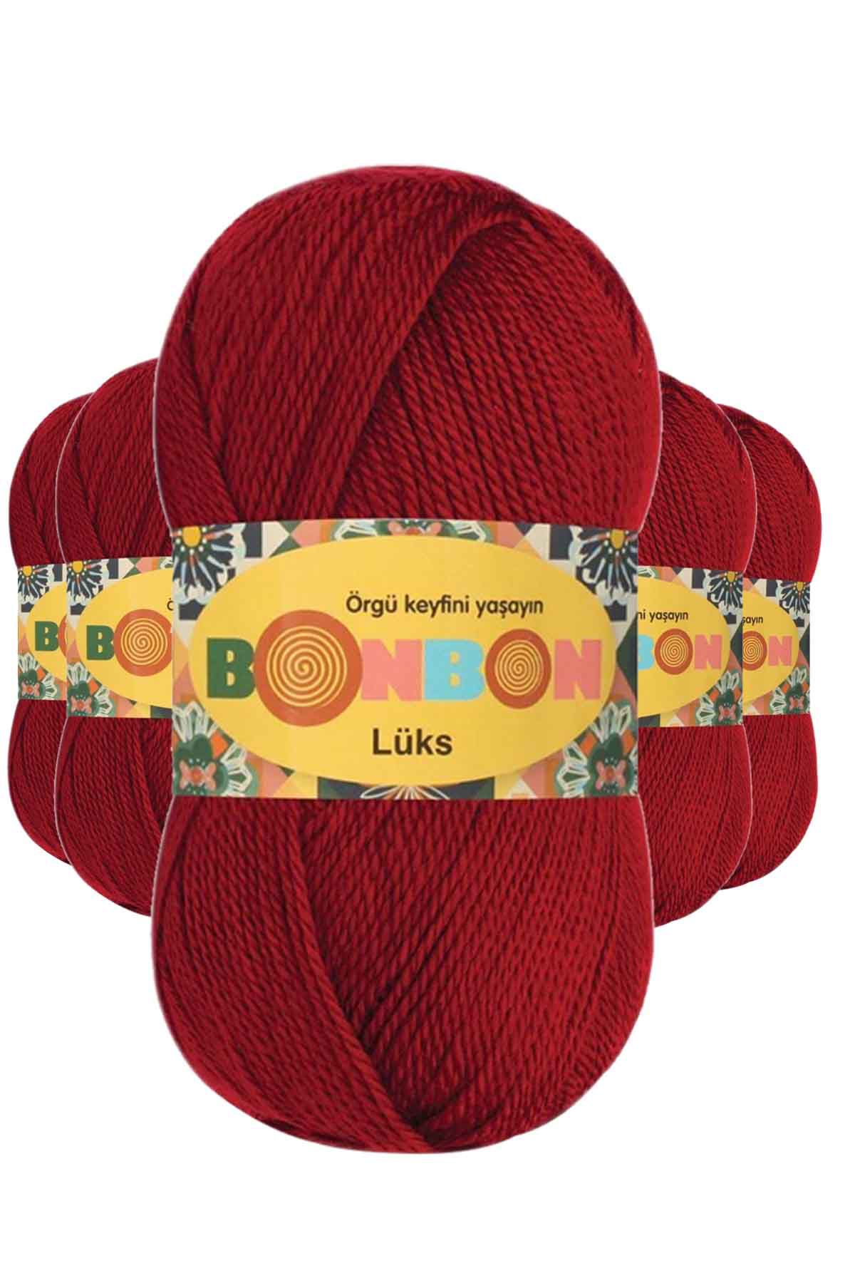 5 Adet LüPatik İpi Yünü Koyu Kırmızı 98296